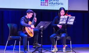 Concert ofert per alumnes del Conservatori de Música de Girona Isaac Albeniz interpretant peces d'Ignacio Cervantes, Frederic Chopin i Isaac albéniz